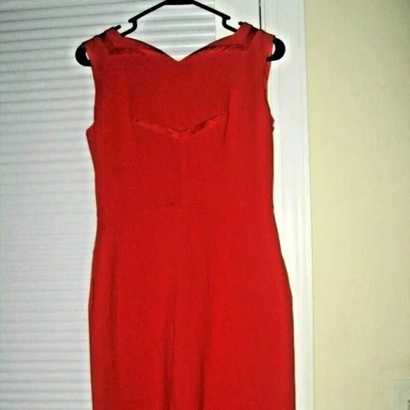 ❤️Sexy DVF DIANE VON FURSTENBERG Red Sheath Stretchy Dress Neiman Marcus SZ 10 - Picture 1 of 10